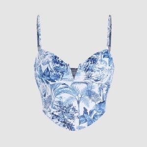 NWT Landscape Painting Shirred Cami Top